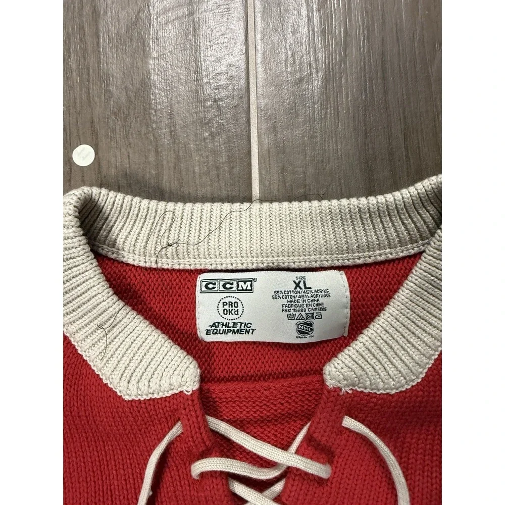 Vintage Montreal Canadiens Knit Acrylic Sweater Jersey Mens XL NHL CCM Classic